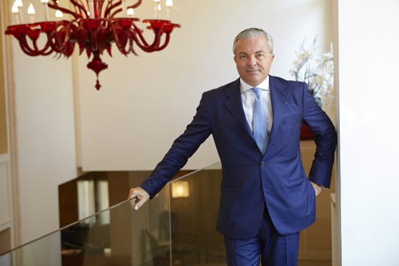Francesco Grosoli, Barclays’ newly appointed Europe, Middle East and Africa Chief Executive Officer for Wealth and investment Management, shows Louise Simpson the colour of money over lunch