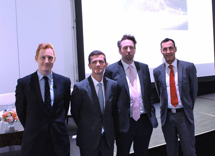 William Krupski, Head of FX Advisory, Barclays London, Gérald Mathieu, Head of International Private Banking, Barclays Monaco, Arnaud Caussin, Head of Global Investments and Solutions, Barclays Monaco, Philippe Gudin de Vallerin, Managing Director, Chief EMEA Economist, Barclays Investment Bank © Oznerol