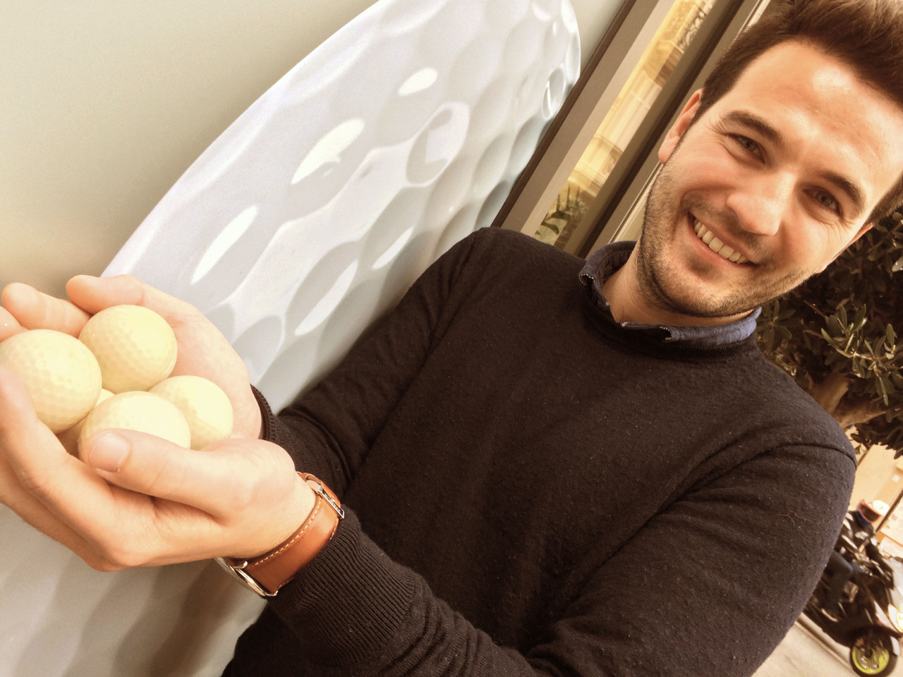 Quentin Durafour, One Eagle Fitter, with fish balls.