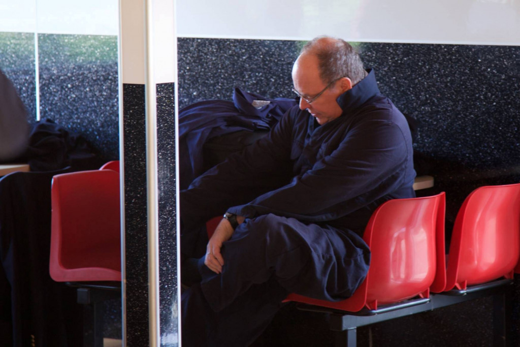 Prince Albert gets ready to go karting. Photo: Facebook St Eval Kart Circuit
